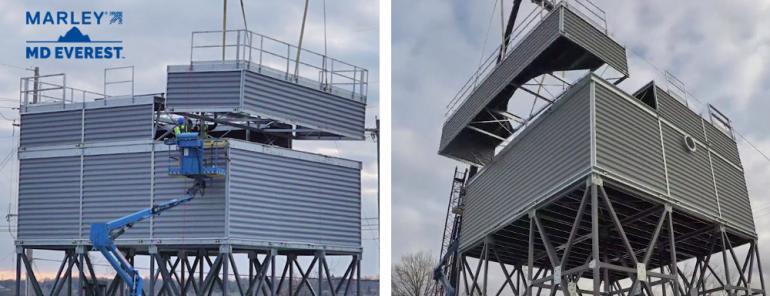 New Marley MD Everest Tower Speeds Site Delivery and Installation for Process Cooling Applications
