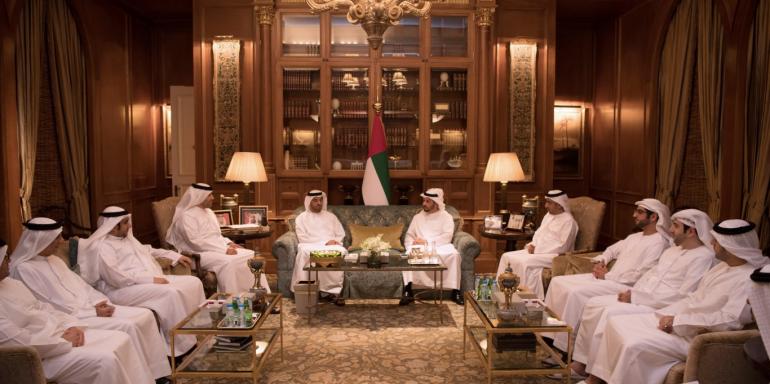 Hamdan bin Zayed receives delegation from Union Properties