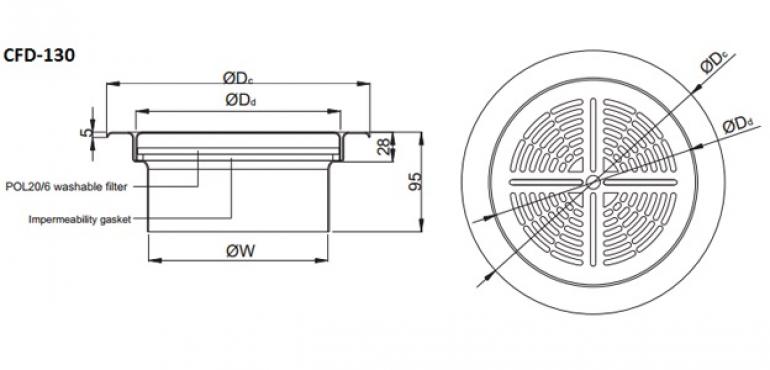Circular floor diffuser CFD-030 GMC AIR - 1