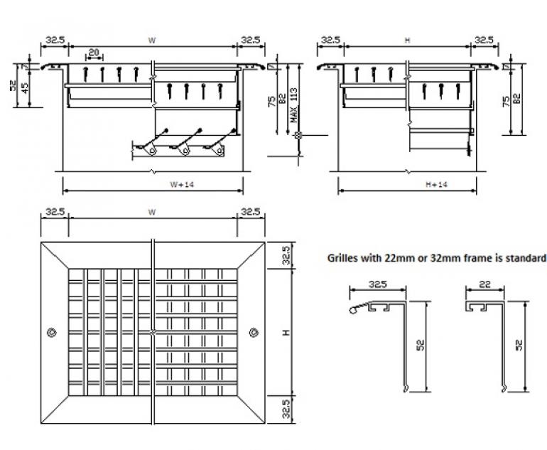 Double deflection grille DDG-002 GMC AIR - 1