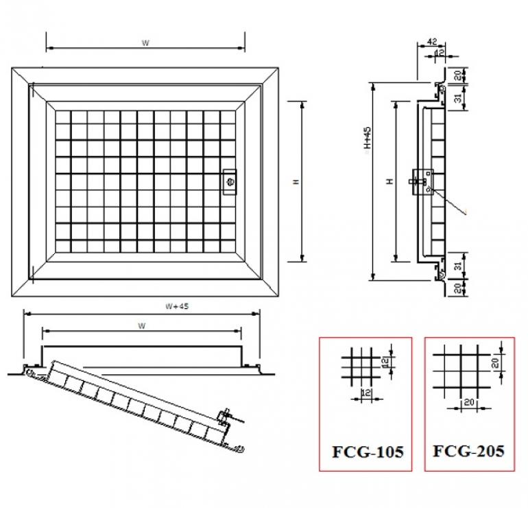 Fan-coil access grille FCG-005 GMC AIR - 1
